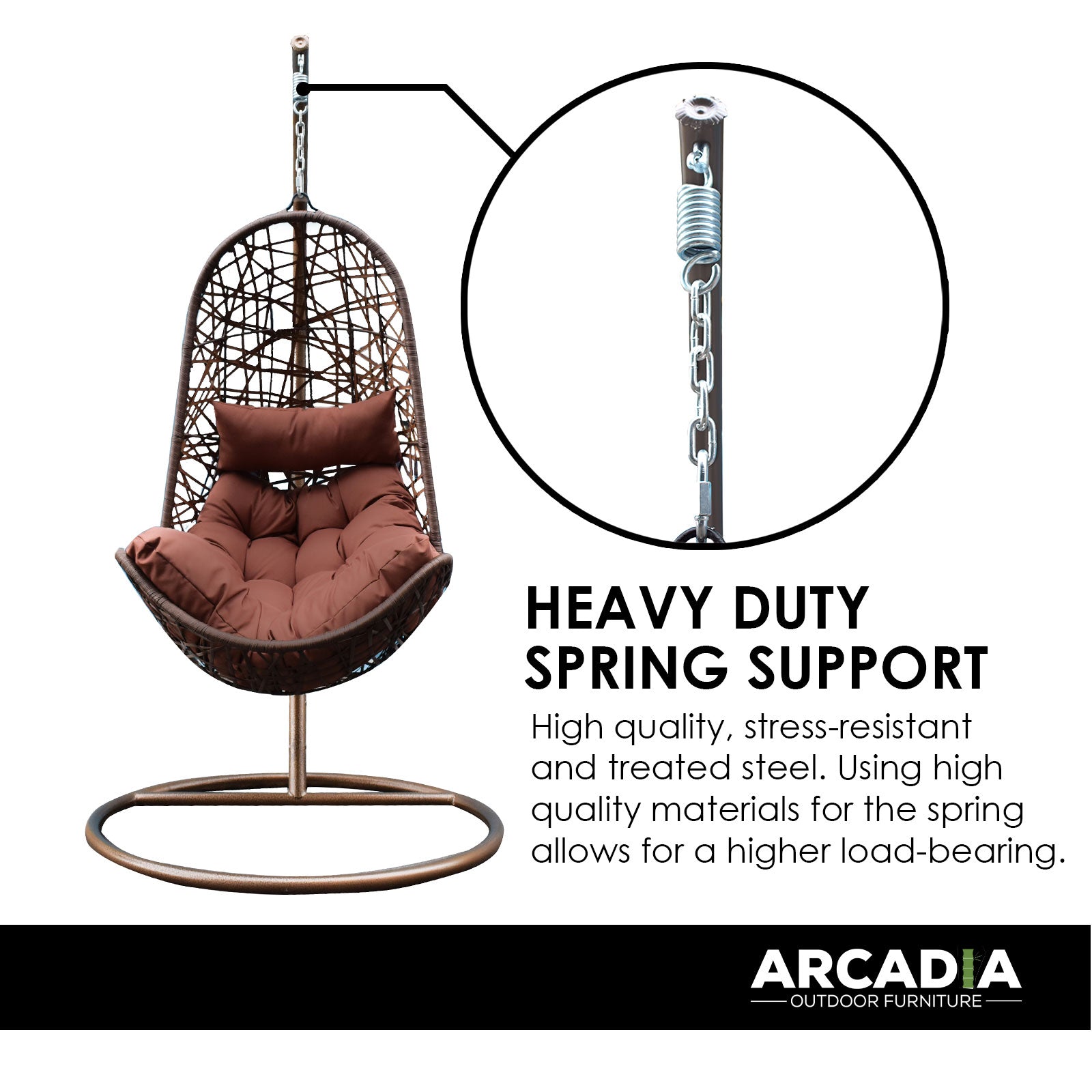 Arcadia Furniture Egg Chair - Brown and Coffee
