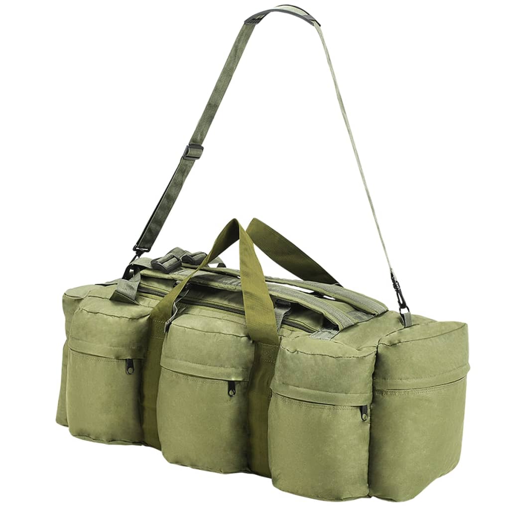 3-in-1 Army-Style Duffel Bag 90 L Olive Green