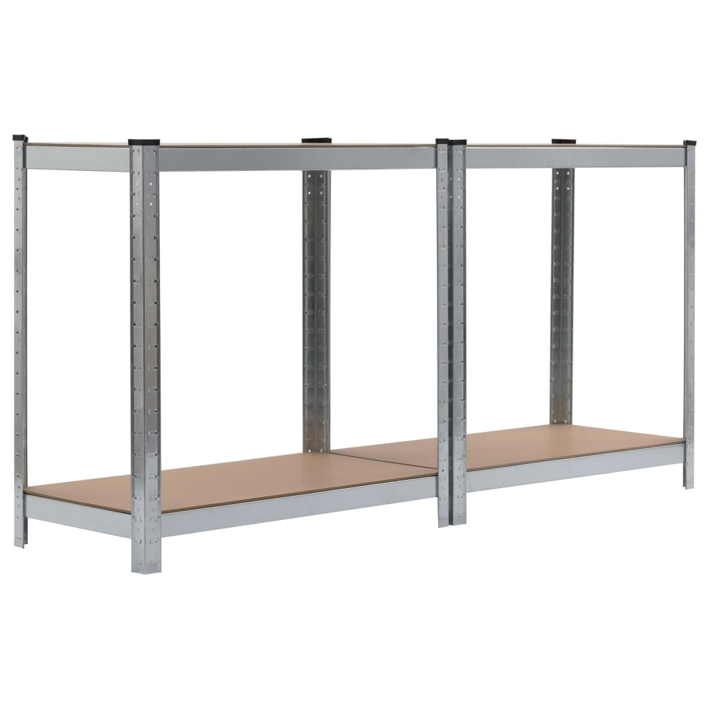4-Layer Storage Shelf Silver Steel&Engineered Wood