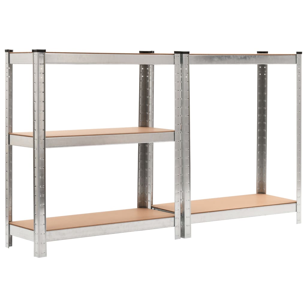 5-Layer Storage Shelf Silver Steel&Engineered Wood