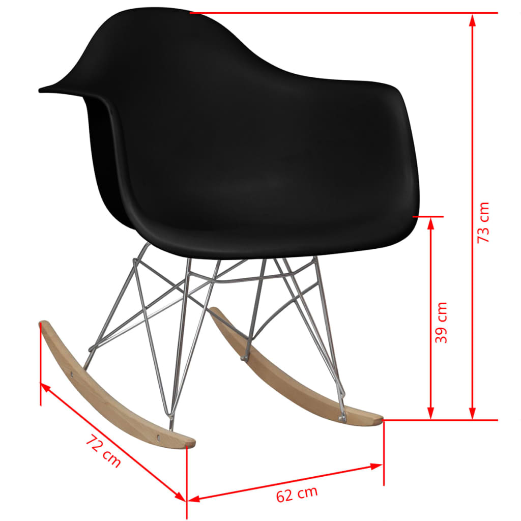 Rocking Chair Black Plastic
