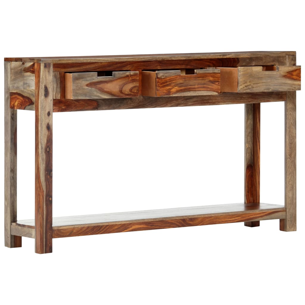 Console Table with 3 Drawers 120x30x75 cm Solid Sheesham Wood