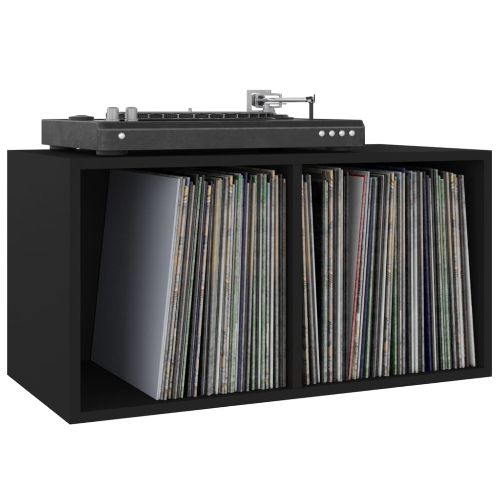 Vinyl Storage Box Black 71x34x36 cm Engineered Wood