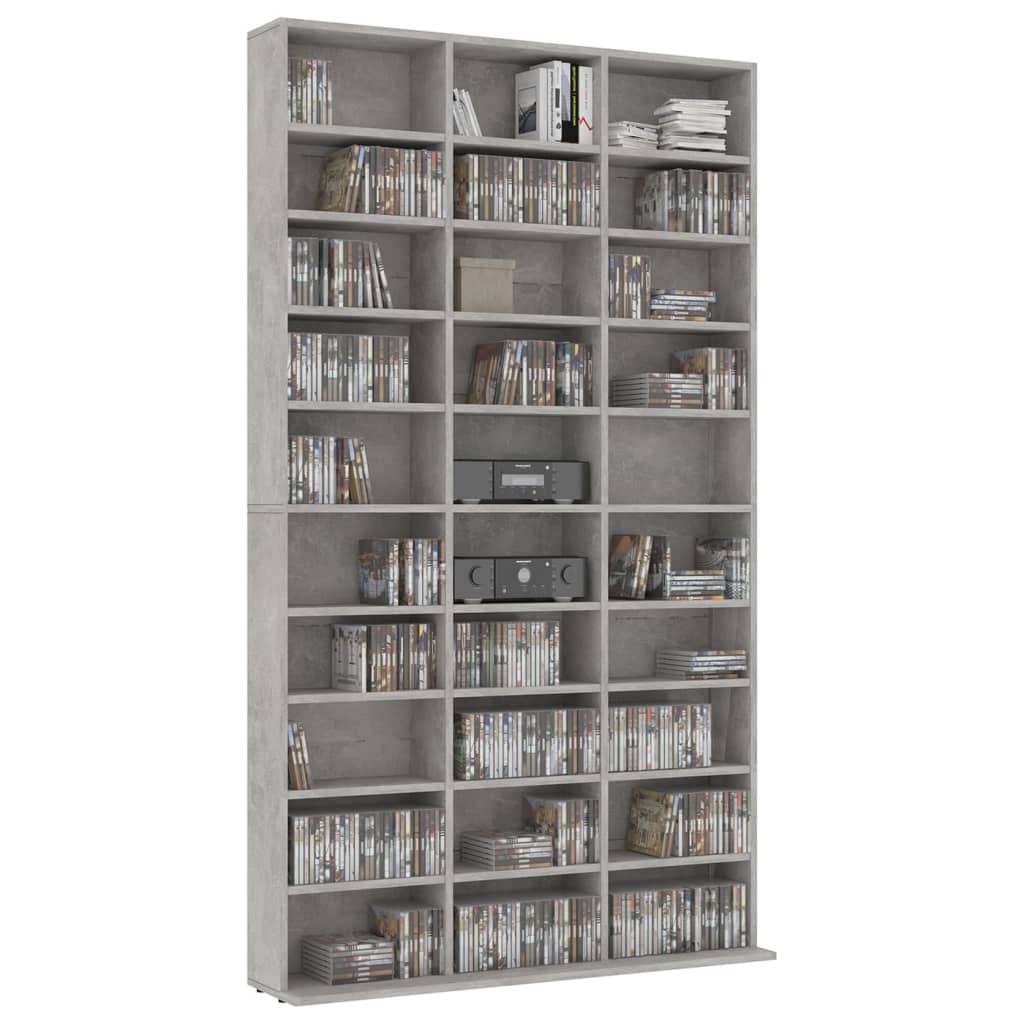 CD Cabinet Concrete Grey 102x16x177.5 cm Engineered Wood