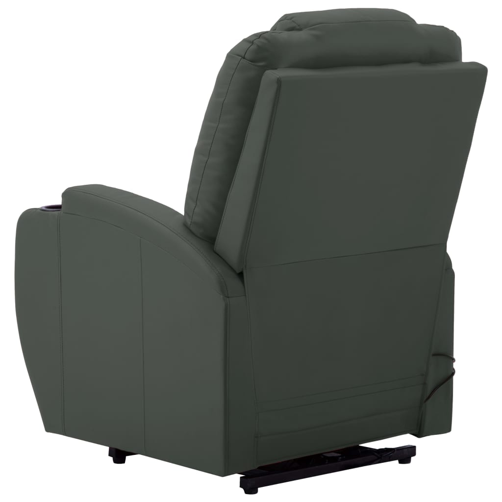 Stand-up Massage Recliner Anthracite Faux Leather (AU only)