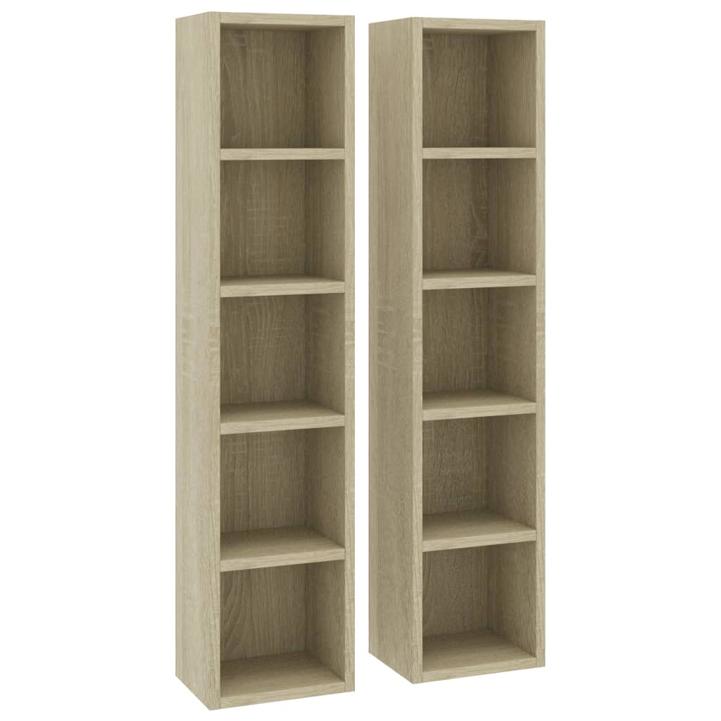 CD Cabinets 2 pcs Sonoma Oak 21x16x93.5 cm Engineered Wood