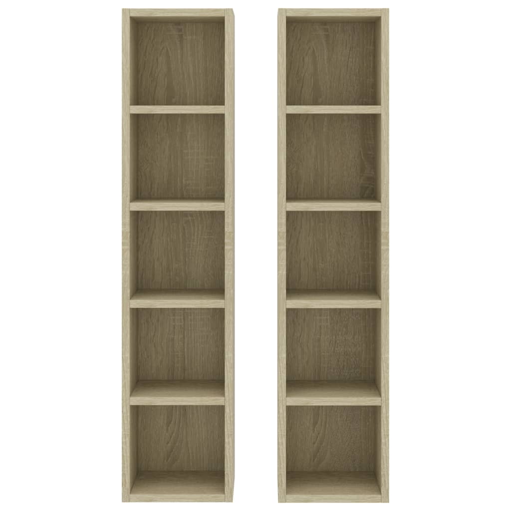 CD Cabinets 2 pcs Sonoma Oak 21x16x93.5 cm Engineered Wood