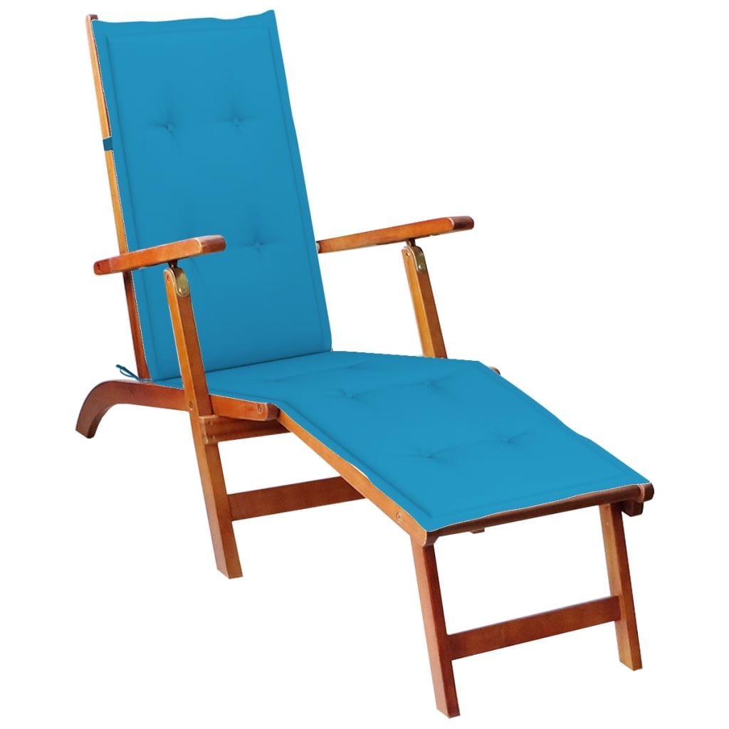 Deck Chair Cushion Blue (75+105)x50x4 cm
