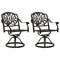 Swivel Garden Chairs 2 pcs Cast Aluminium Bronze