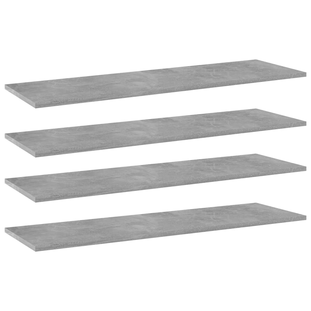 Bookshelf Boards 4 pcs Concrete Grey 100x30x1.5 cm Engineered Wood
