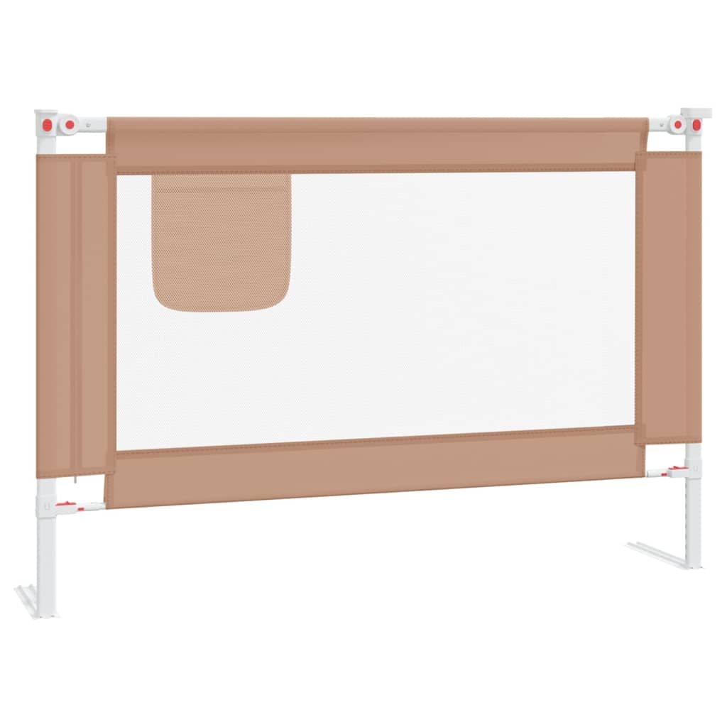 Toddler Safety Bed Rail Taupe 100x25 cm Fabric