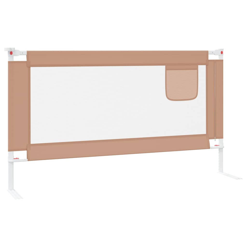 Toddler Safety Bed Rail Taupe 150x25 cm Fabric