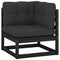 Garden Corner Sofa with Anthracite Cushions Solid Pinewood