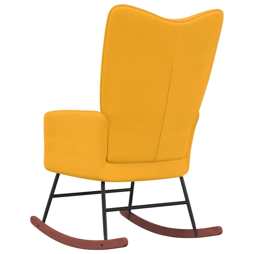 Rocking Chair Mustard Yellow Velvet