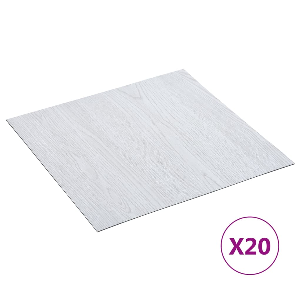 Self-adhesive Flooring Planks 20 pcs PVC 1.86 m² White