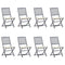 Folding Outdoor Chairs 8 pcs with Cushions Solid Acacia Wood
