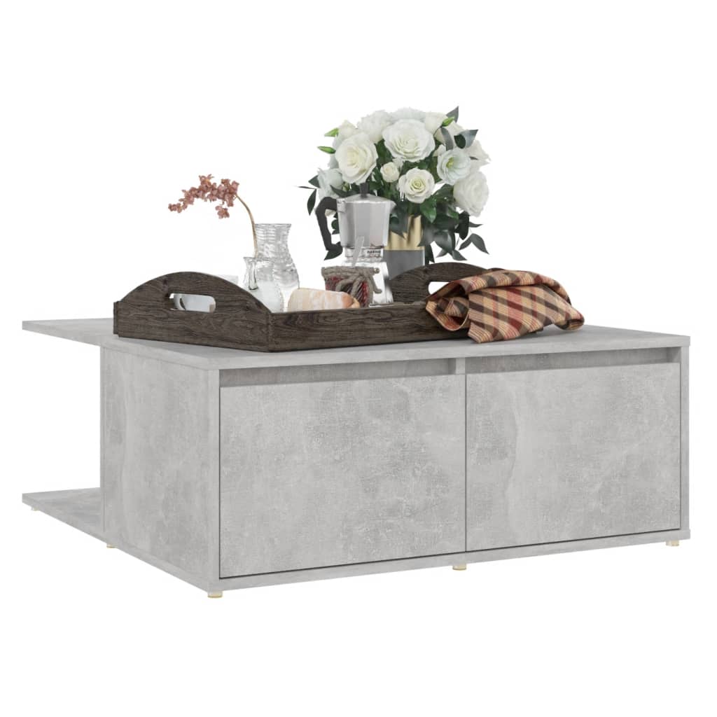 Coffee Table Concrete Grey 80x80x31 cm Engineered Wood