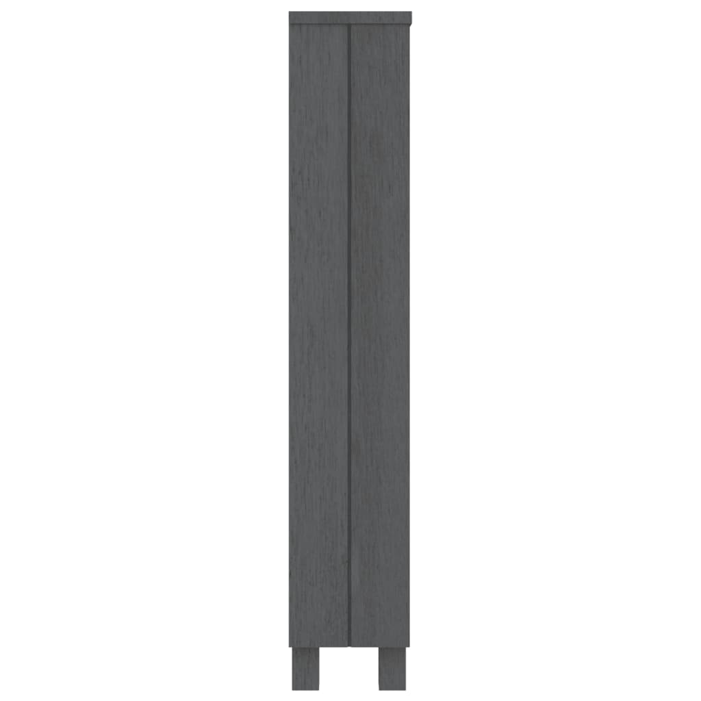 CD Cabinet "HAMAR" Dark Grey 45x18x100 cm Solid Wood Pine