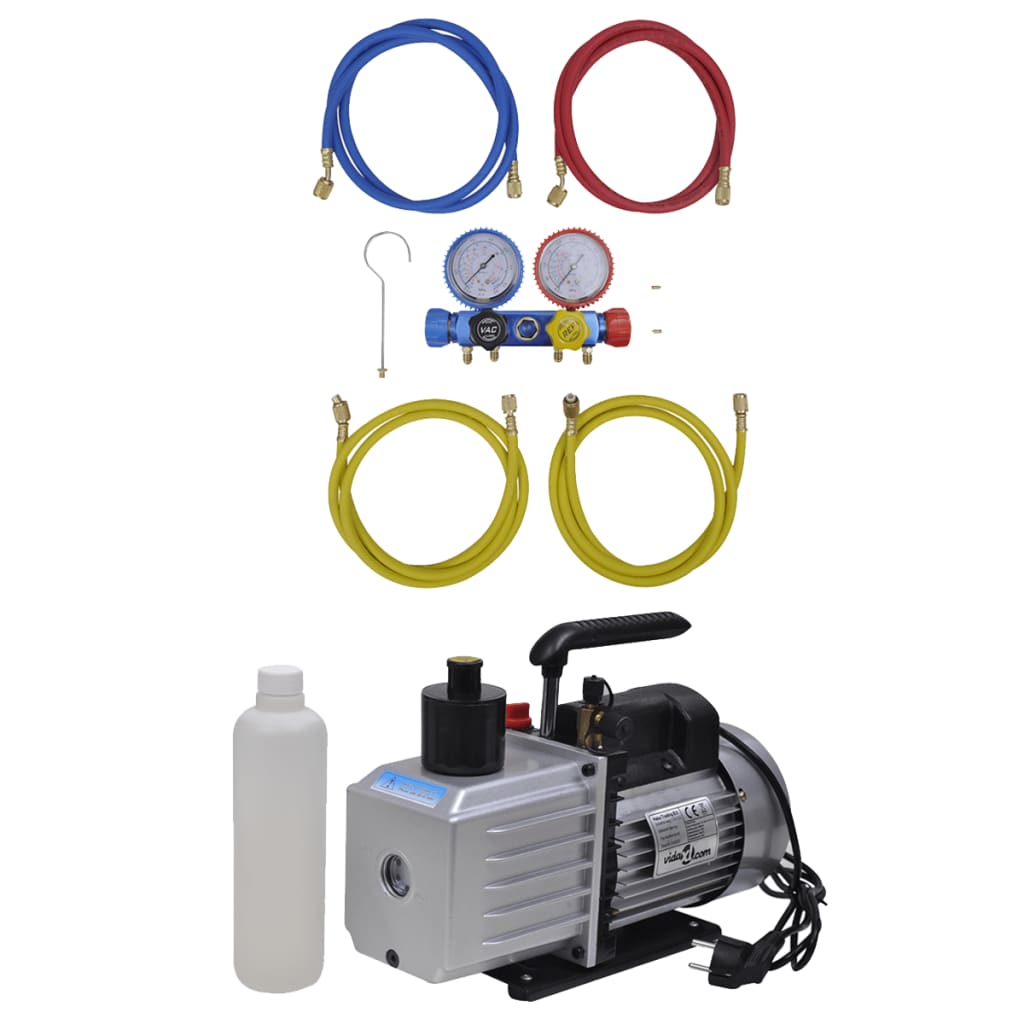 Vacuum Pump with 4-way Manifold Gauge Set for Air Conditioning