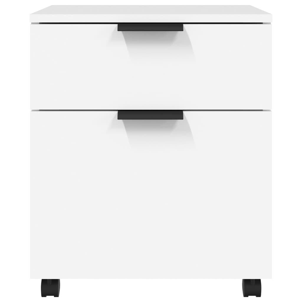 Mobile File Cabinet with Wheels White 45x38x54 cm Engineered Wood