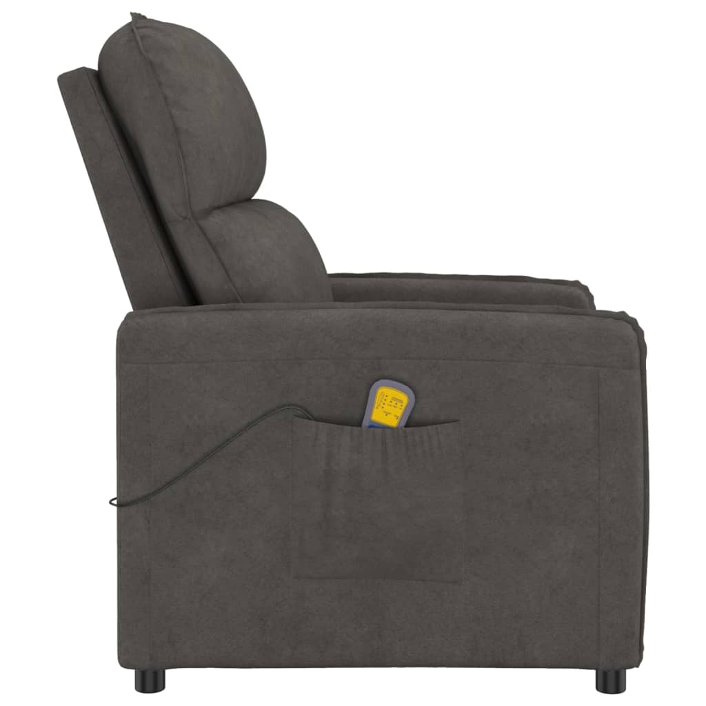 Massage Chair Dark Grey Microfiber Fabric