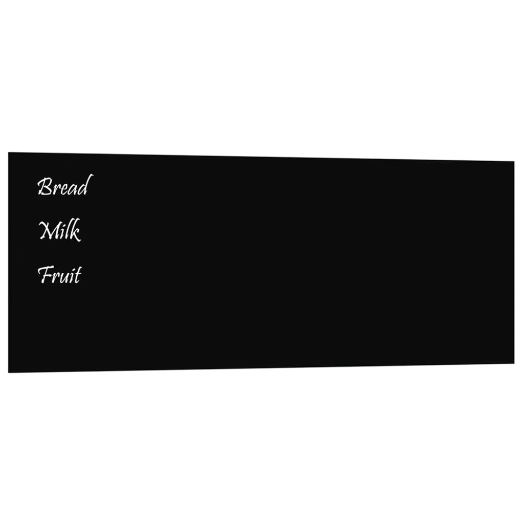 Wall-mounted Magnetic Board Black 80x30 cm Tempered Glass