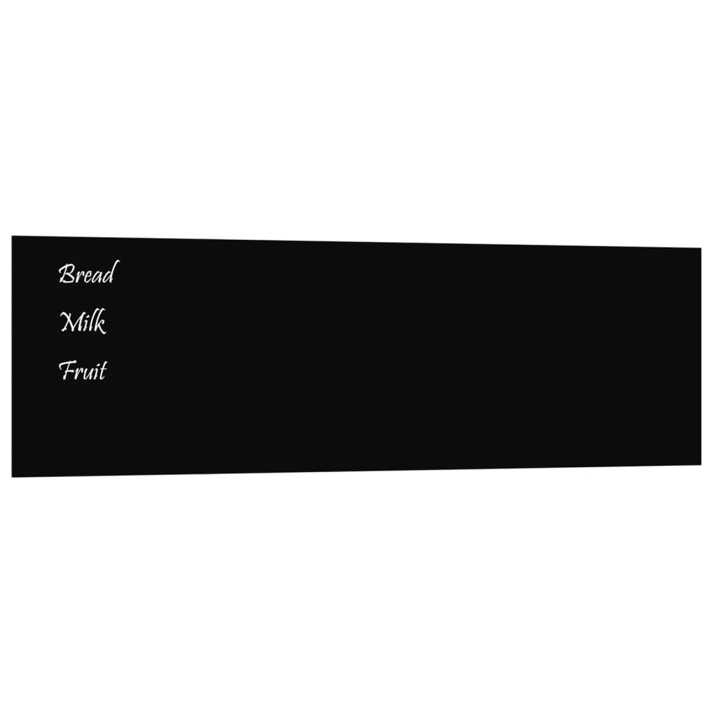 Wall-mounted Magnetic Board Black 100x30 cm Tempered Glass