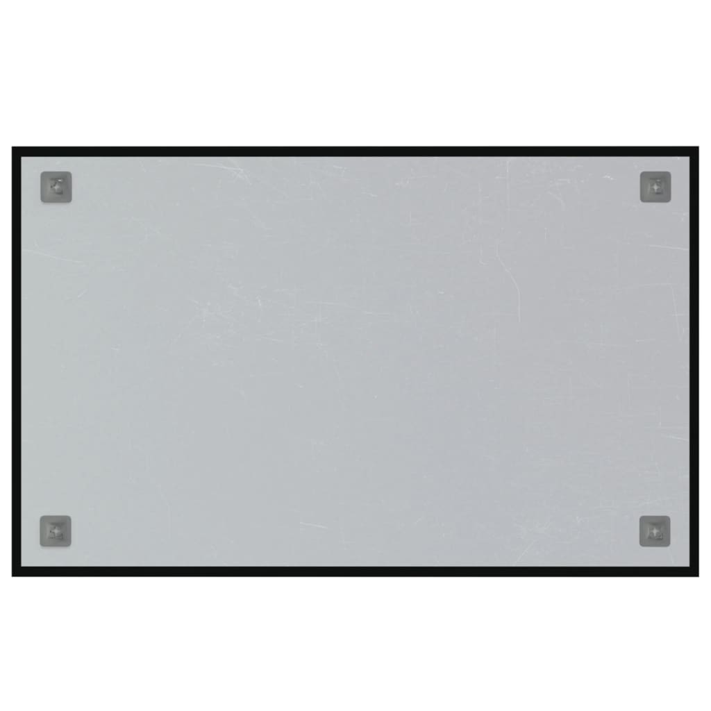Wall-mounted Magnetic Board Black 80x50 cm Tempered Glass