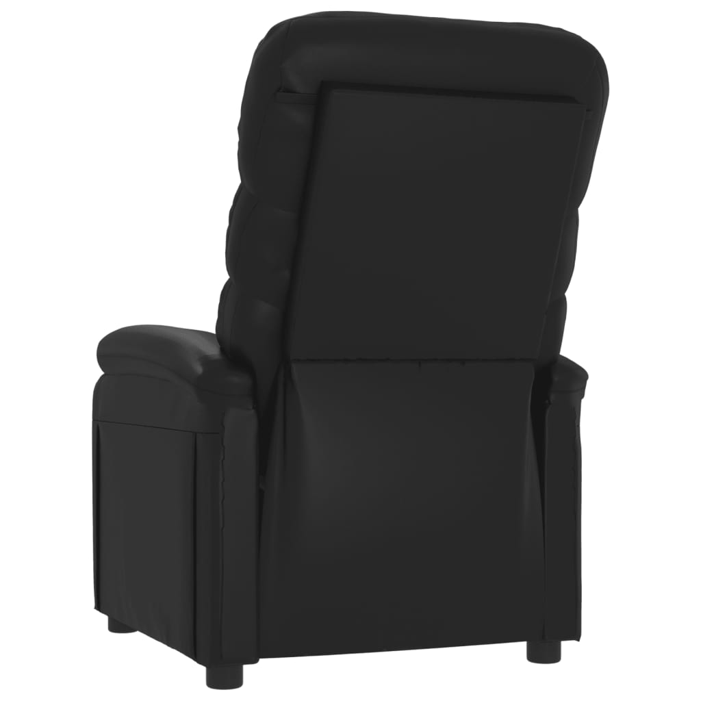 Recliner Chair Black Faux Leather