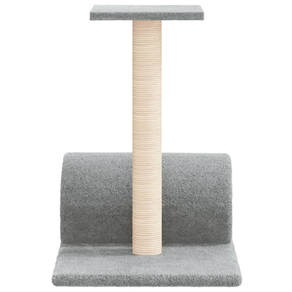 Cat Scratching Post with Tunnel Light Grey 60x34.5x50 cm