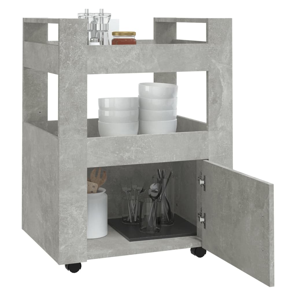 Kitchen Trolley Concrete Grey 60x45x80 cm Engineered Wood