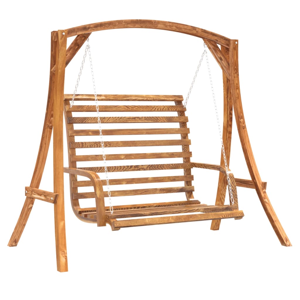 Swing Bench Solid Wood Spruce with Teak Finish