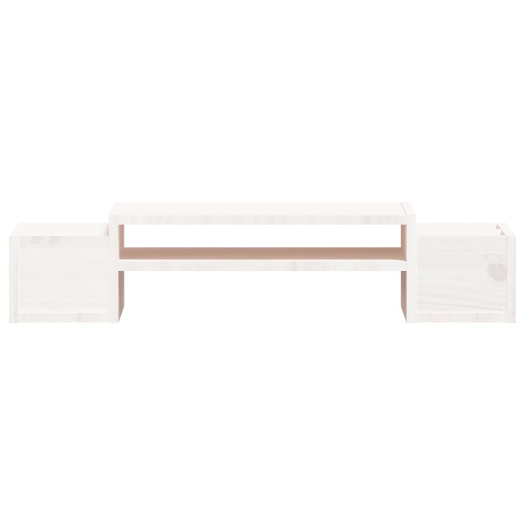 Monitor Stand White 70x27.5x15 cm Solid Wood Pine