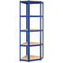 5-Layer Shelves 5 pcs Blue Steel&Engineered Wood