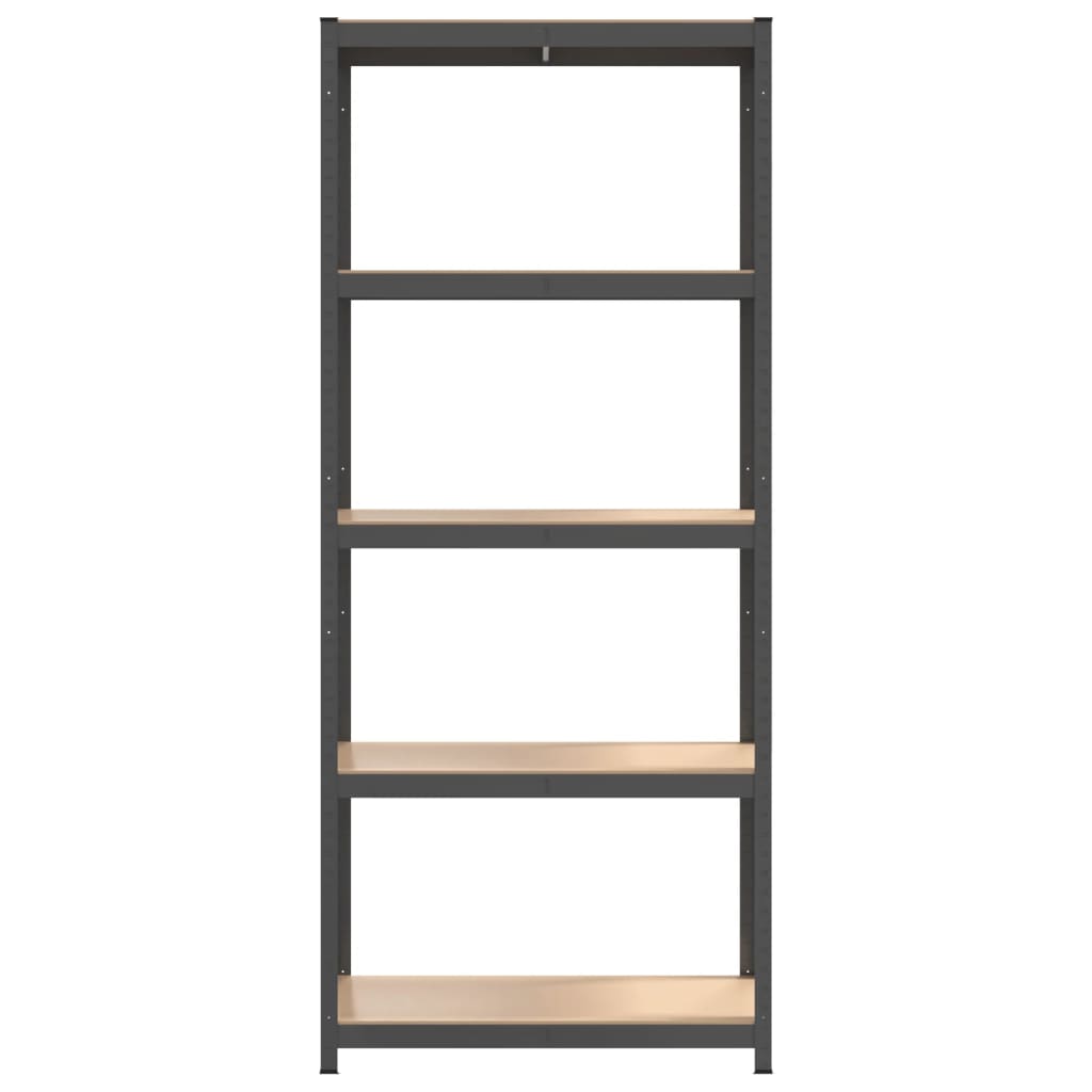 5-Layer Shelves 5 pcs Anthracite Steel&Engineered Wood