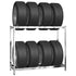 2-Layer Tire Racks 3 pcs Silver 110x40x110 cm Steel