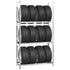 3-Layer Tire Racks 3 pcs Silver 110x40x200 cm Steel