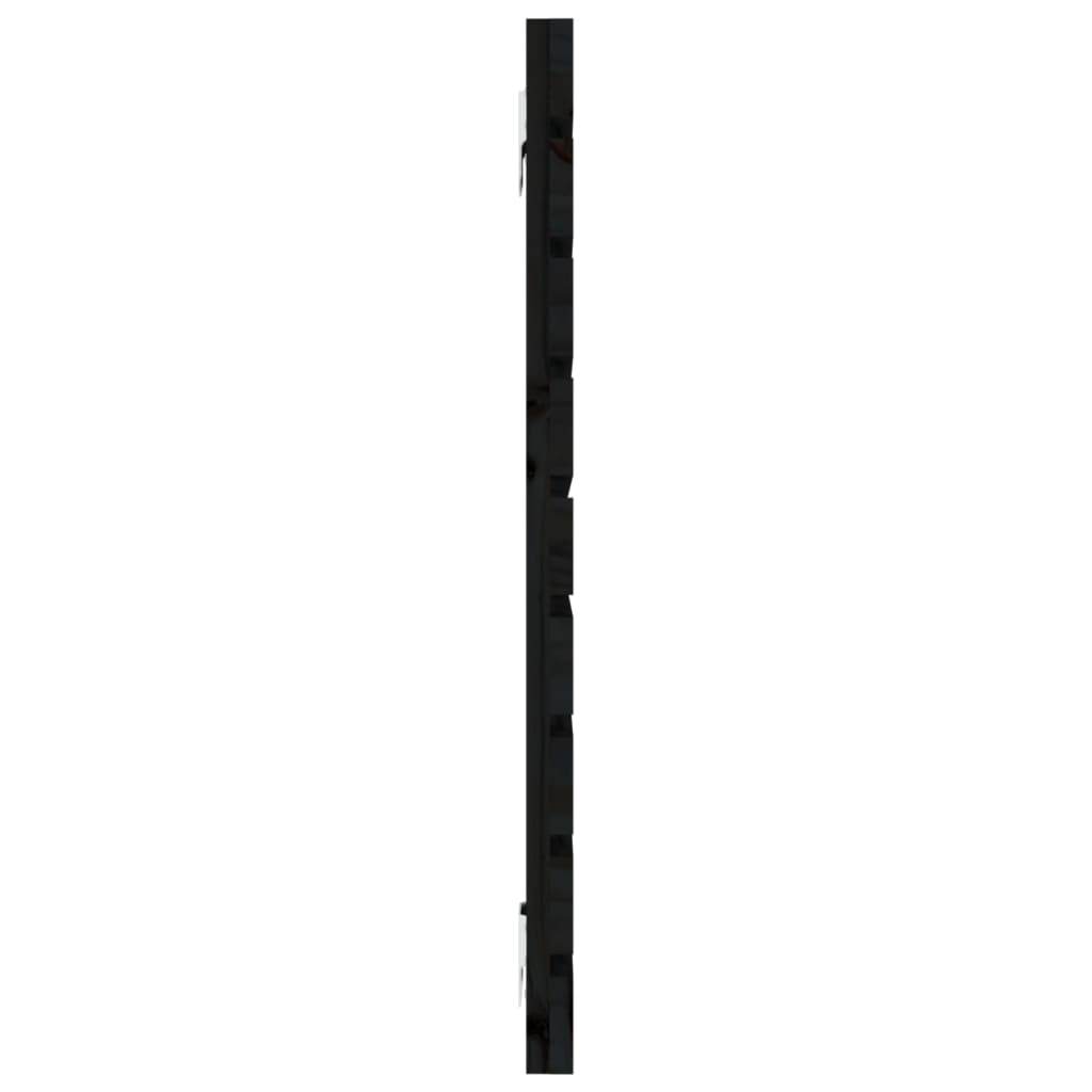 Wall Headboard Black 141x3x63 cm Solid Wood Pine