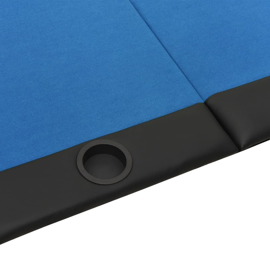 10-Player Folding Poker Tabletop Blue 208x106x3 cm