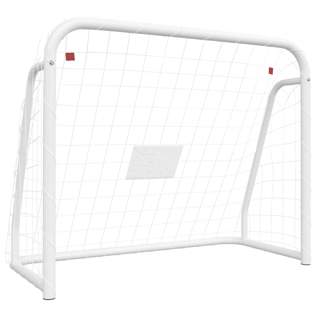 Football Goal with Net White 125x96x60 cm Steel&Polyester