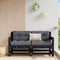 Garden Chairs with Cushions 2 pcs Black Solid Wood Pine