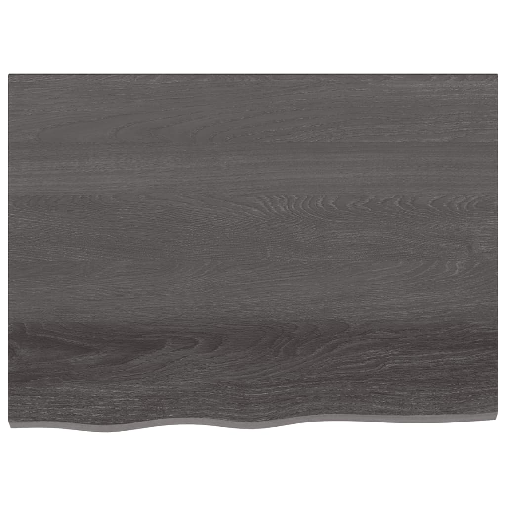 Bathroom Countertop Dark Brown 80x60x2 cm Treated Solid Wood