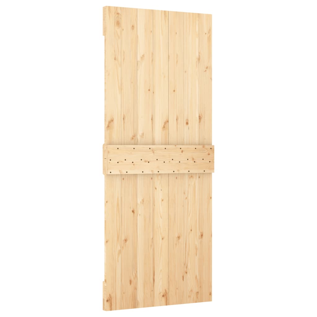 Sliding Door with Hardware Set 85x210 cm Solid Wood Pine