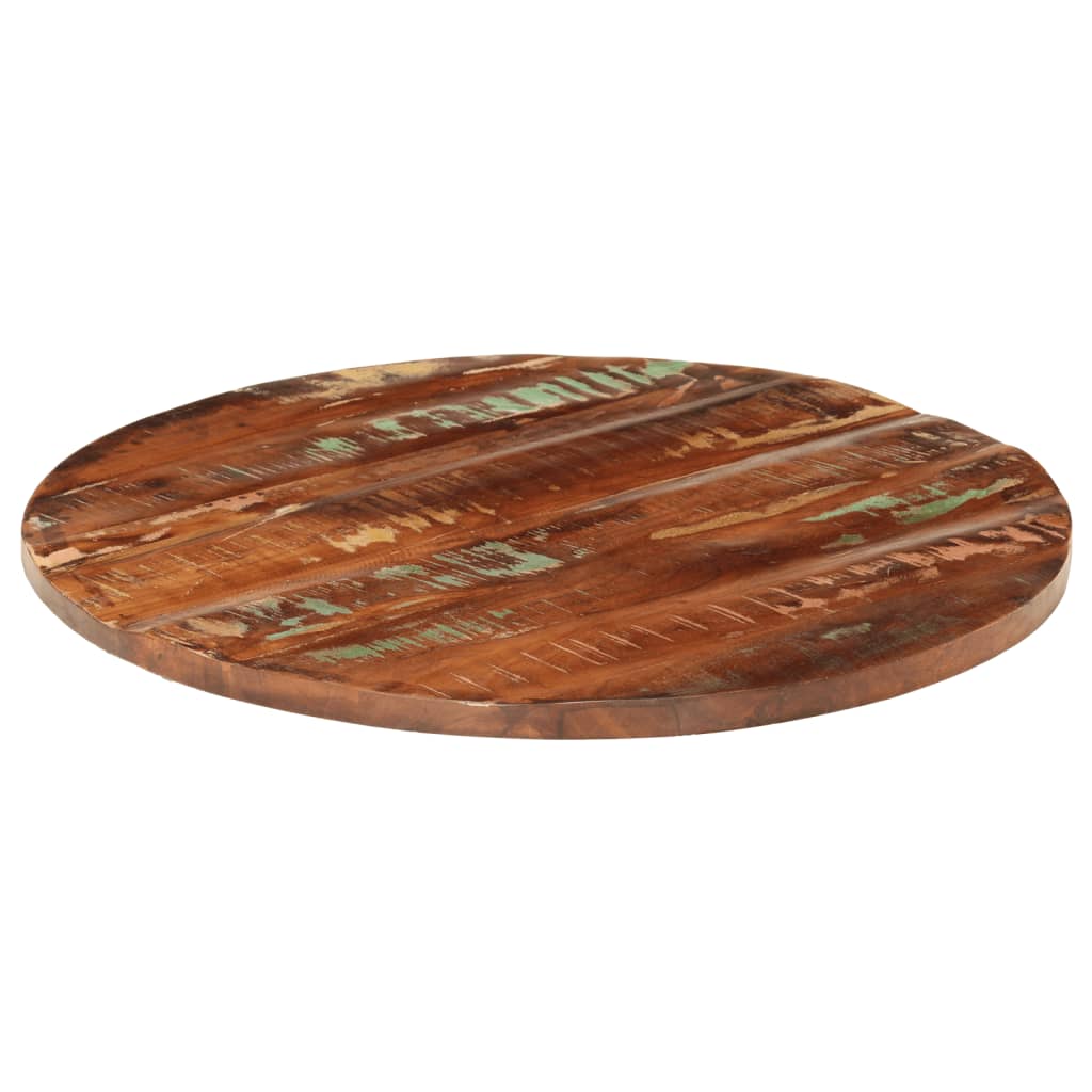 Table Top Ø 80x2.5 cm Round Solid Wood Reclaimed