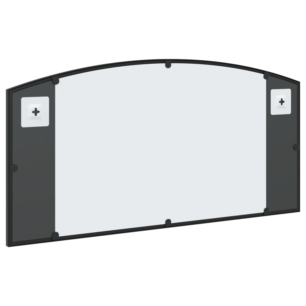 Wall Mirror Black 80x40 cm Arch Iron