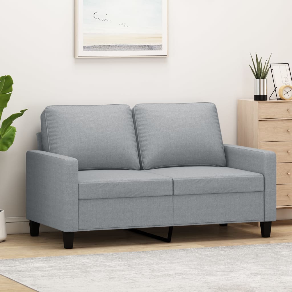 2-Seater Sofa Light Grey 120 cm Fabric