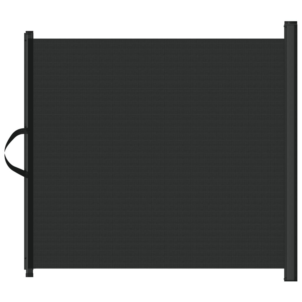 Retractable Pet Gate Black 117.5x125 cm