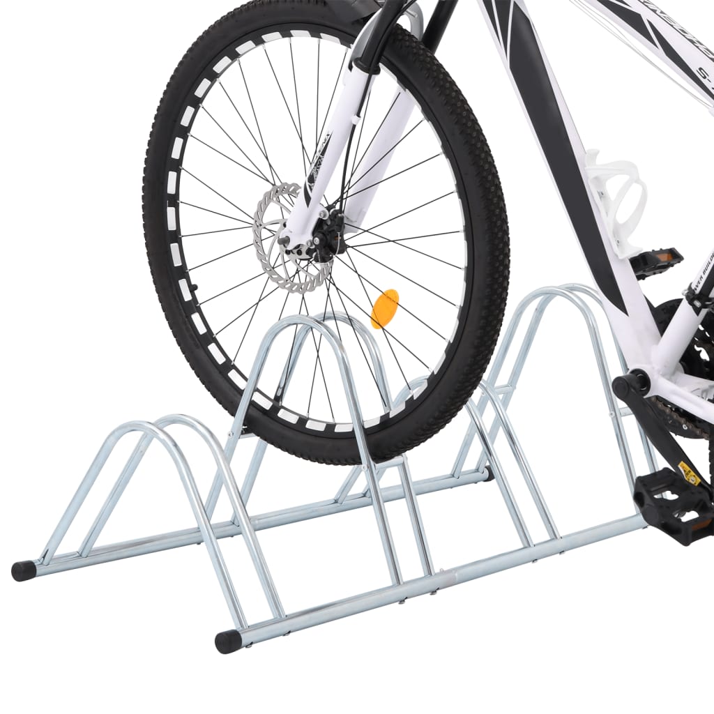 Bicycle Stand for 4 Bikes Floor Freestanding Galvanised Steel