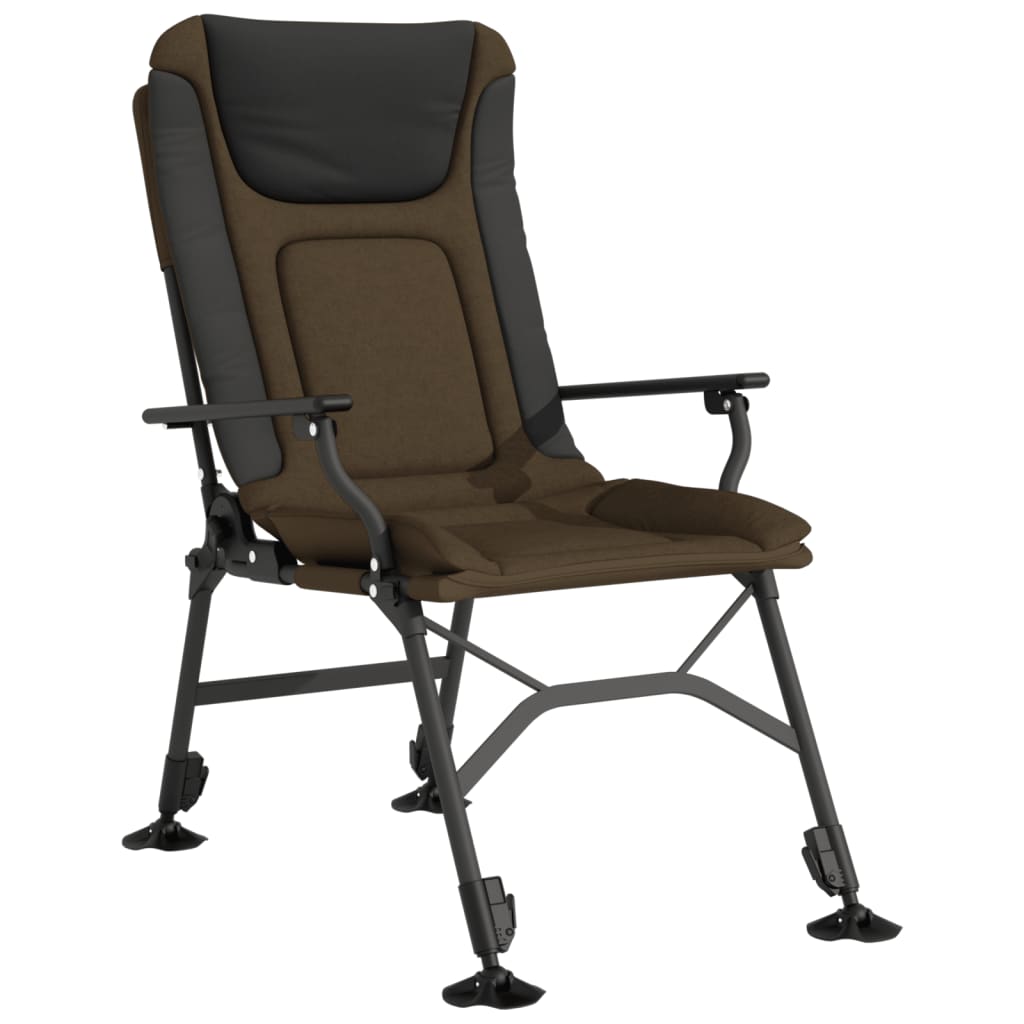 Fishing Chair with Armrest Foldable Taupe