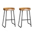 2x Bar Stools Tractor Seat 65cm Wooden